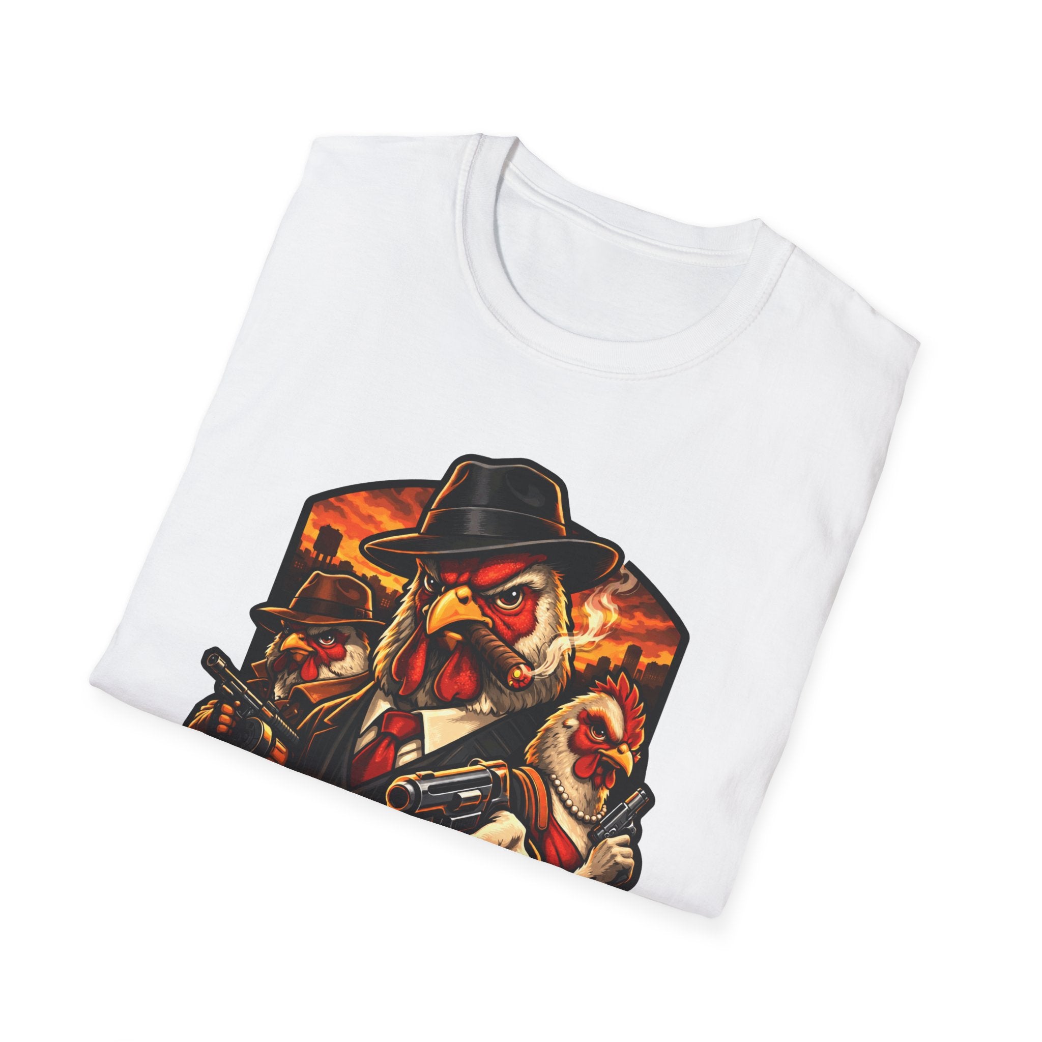 Don’t Play Chicken With Me Funny Mobster Flock T-Shirt, Gangster Chicken Crew Graphic Tee for Chicken Owners, PetPulse