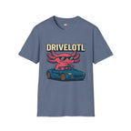 Drivelotl Cool Driving Axolotl T-Shirt - Funny Car Lover Racing Sports Car Driver Automotive Tee