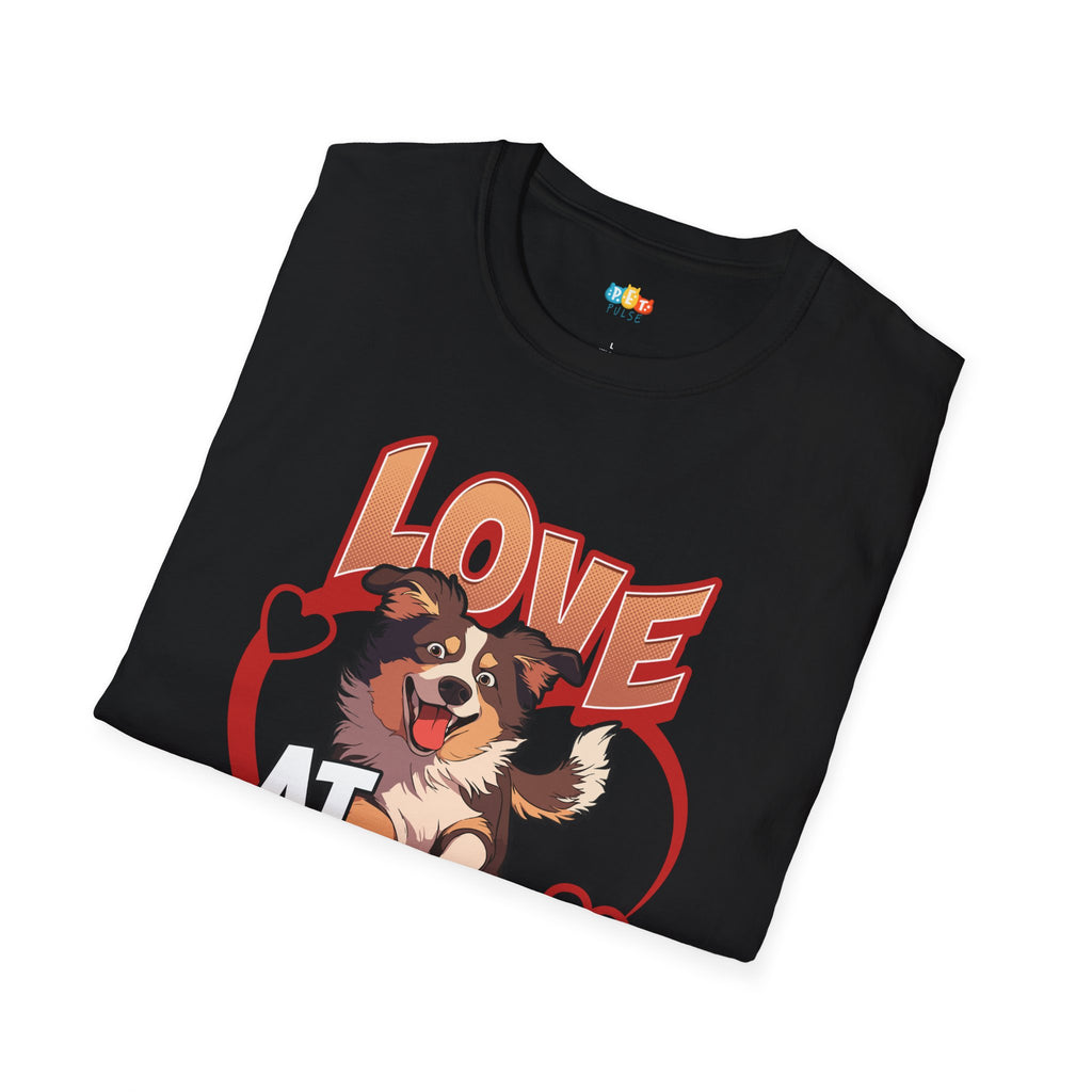 Love At First Zoomie Dog T-Shirt - Australian Shepherd Rescue Dog Parent Hero Graphic Tee