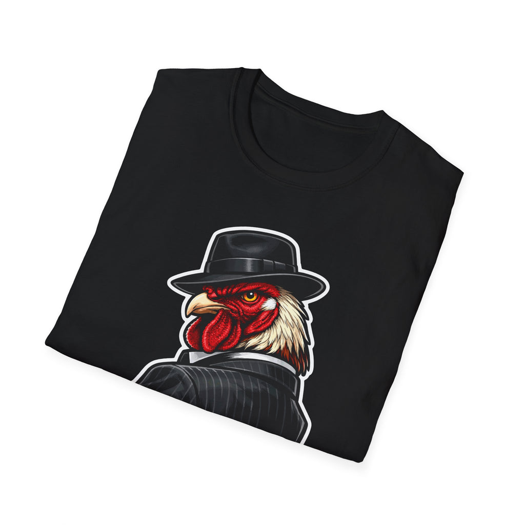 Mobbed Up Rooster Funny Gangster Chicken T-Shirt | Fedora Rooster Profile Graphic Tee for Chicken Owners, PetPulse