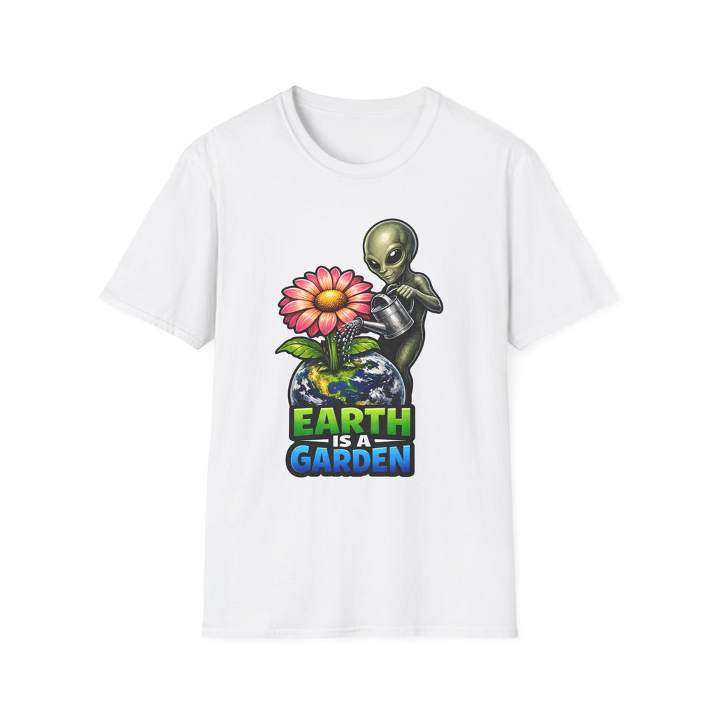 Earth Is a Garden Funny Alien Gardener T-Shirt | Cosmic Encounters Collection by PetPulse