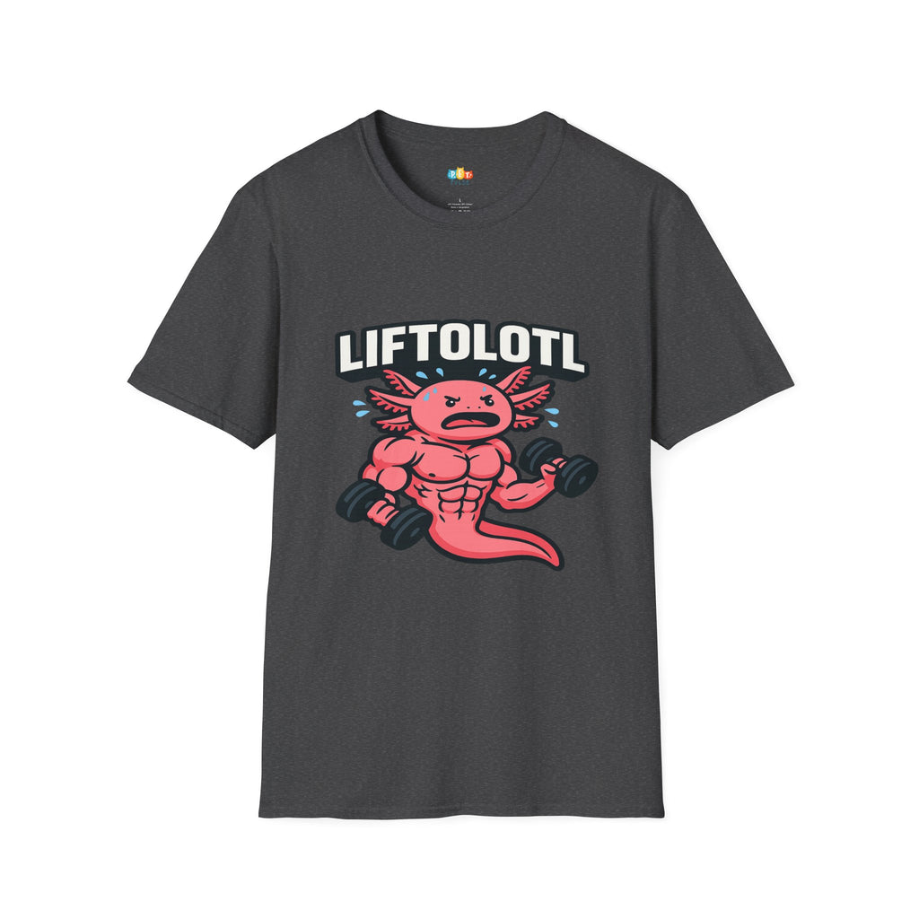 Liftolotl Weightlifting Axolotl T-Shirt - Funny Gym Fitness Workout Bodybuilding Muscle Training Tee