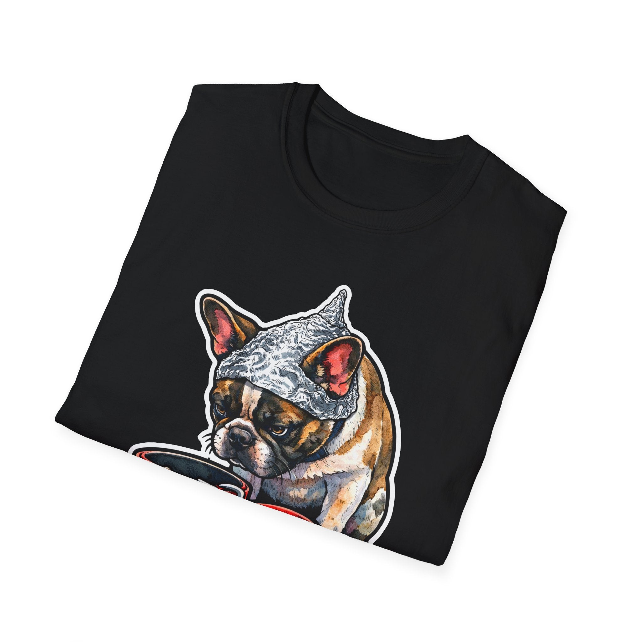The Leash Is for Control Funny Conspiracy French Bulldog T-Shirt | Pet-Spiracy Theorist Collection by PetPulse