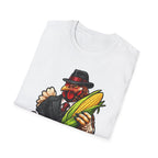 Leave Gun Take Corn Funny Mobster Chicken T-Shirt | Tommy Gun Rooster With Corn Graphic Tee for Chicken Owners | PetPulse