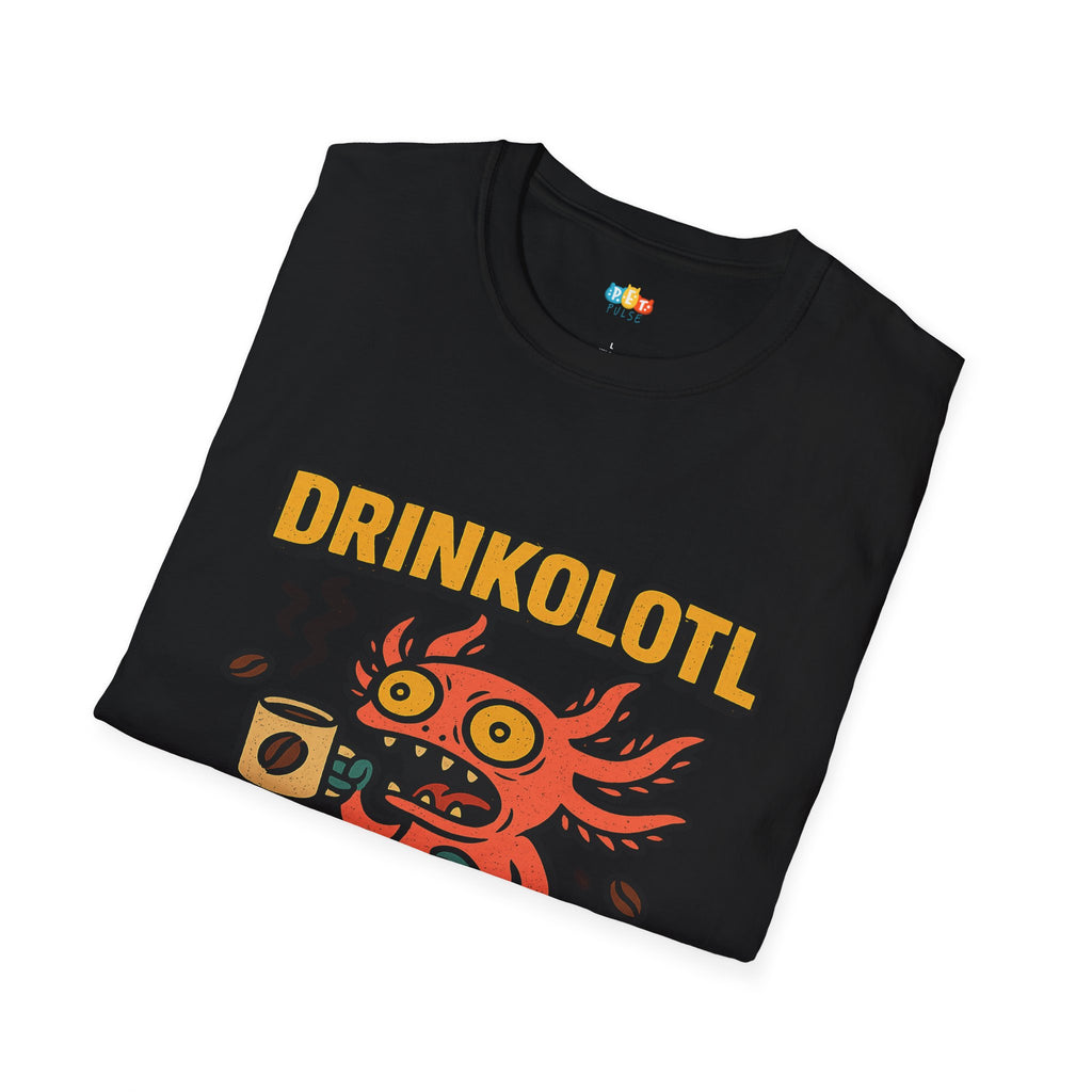 Drinkolotl Coffee Axolotl T-Shirt - Funny Caffeine Addict Coffee Lover Espresso Morning Energy Tee