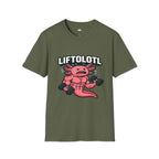 Liftolotl Weightlifting Axolotl T-Shirt - Funny Gym Fitness Workout Bodybuilding Muscle Training Tee