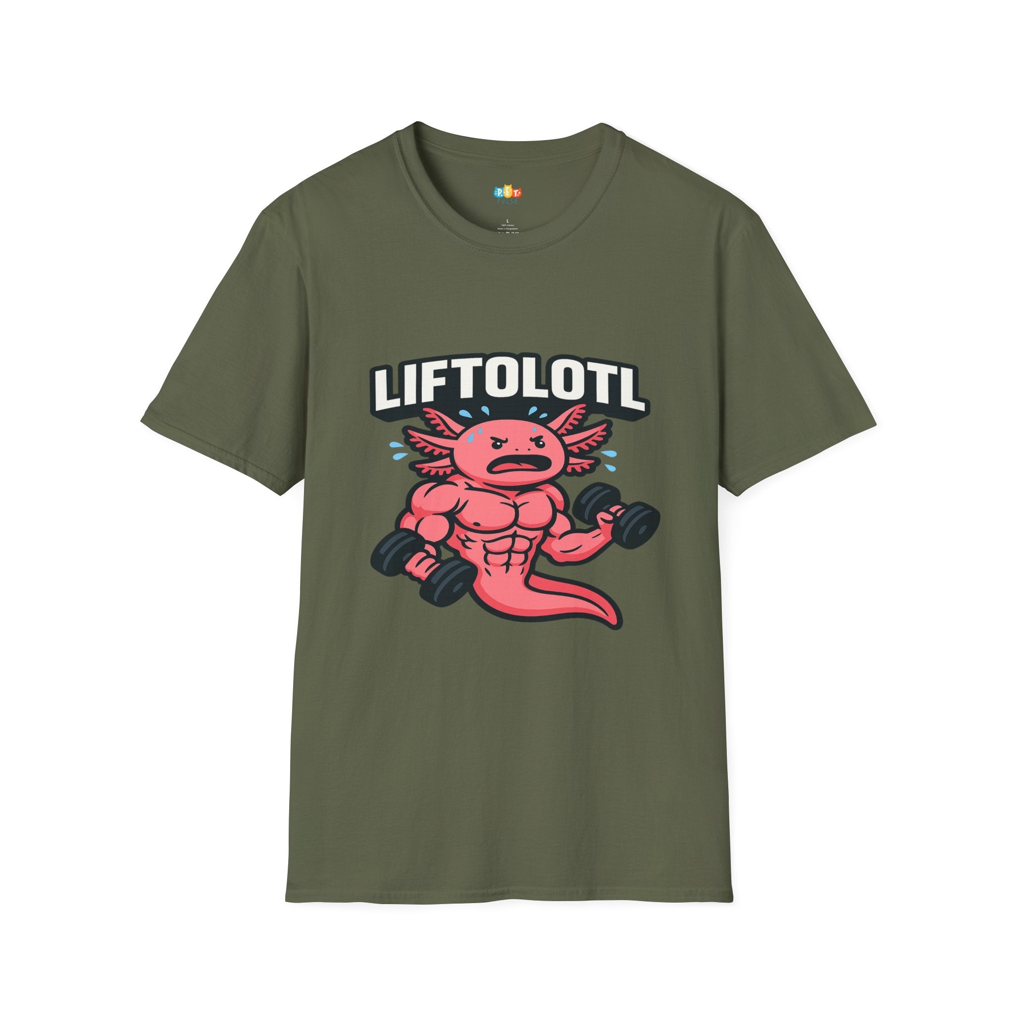 Liftolotl Weightlifting Axolotl T-Shirt - Funny Gym Fitness Workout Bodybuilding Muscle Training Tee