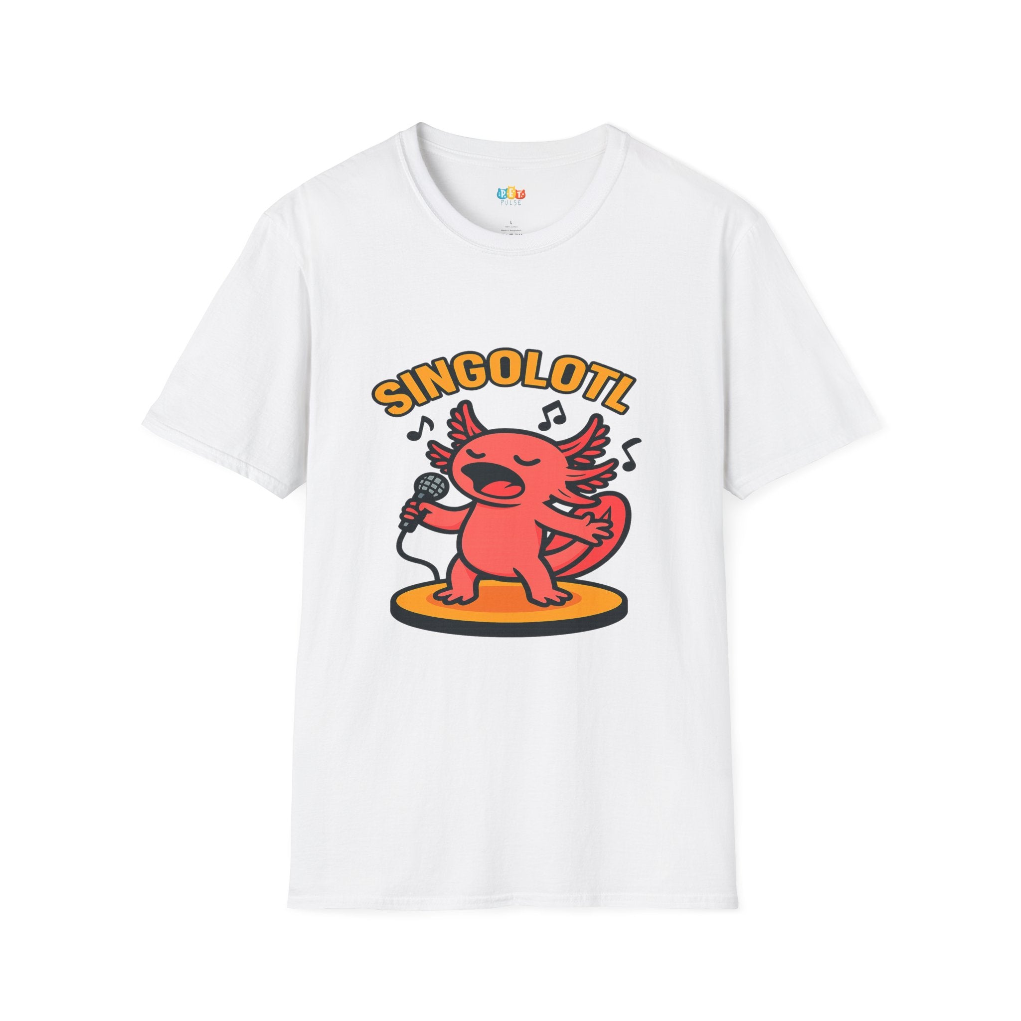 Singolotl Musical Axolotl Karaoke Singer T-Shirt - Funny Animal Pun Music Performance Vocalist Tee