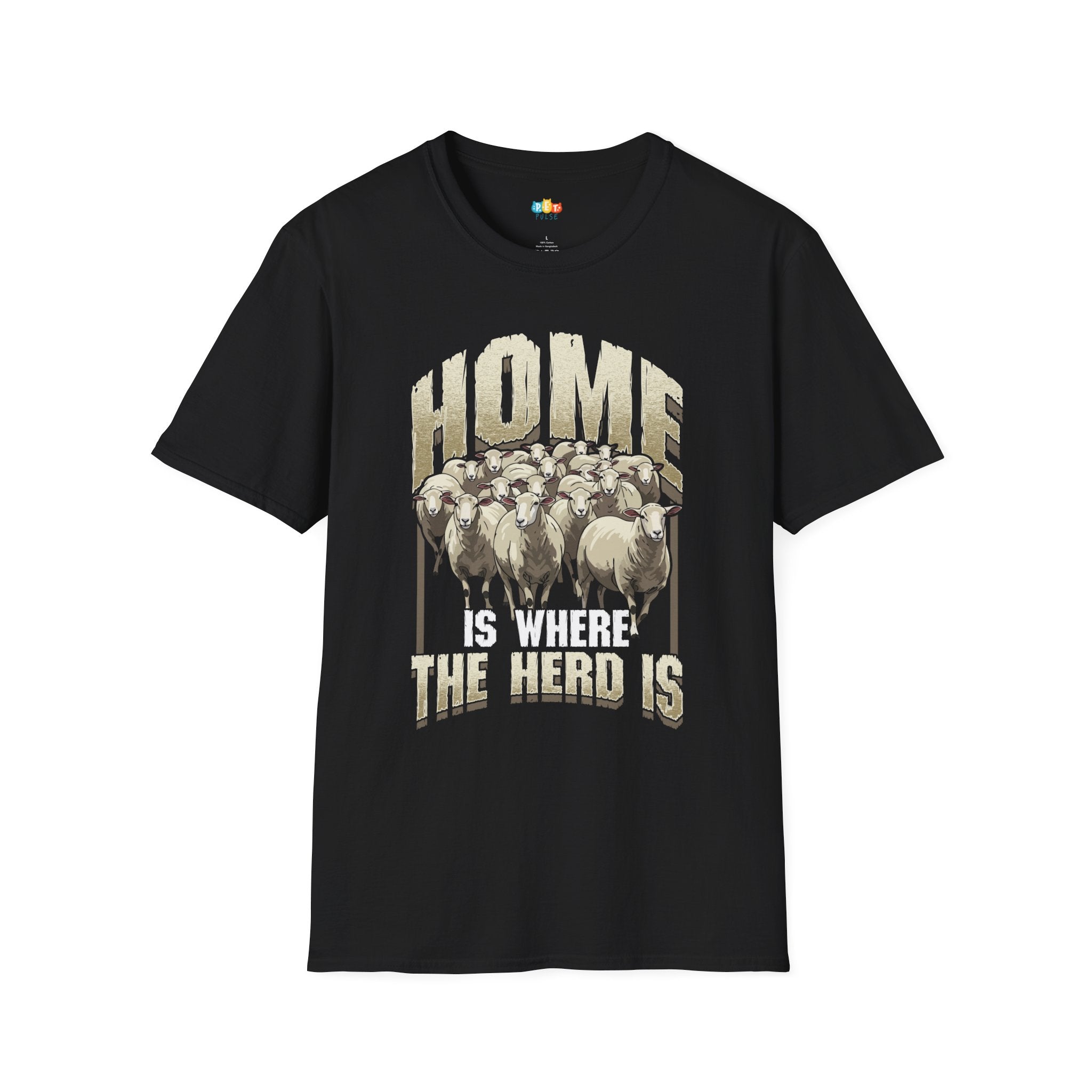 Home Is Where The Herd Is T-Shirt - Funny Sheep Farm Life Rural Country Living Flock Shepherd Graphic Tee