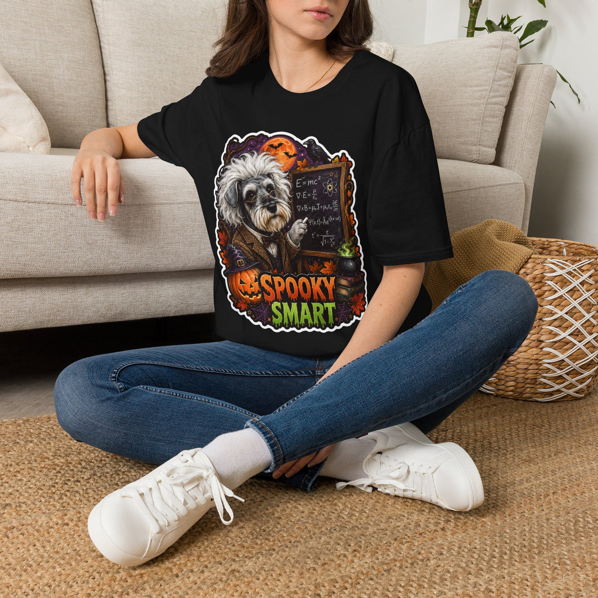 Spooky Smart Einstein Schnauzer T-Shirt | Halloween Pet T-Shirts Collection by PetPulse
