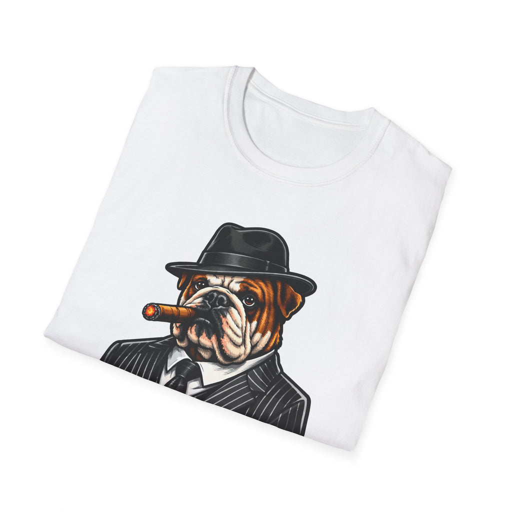 Leader of the Pack Funny Mobster English Bulldog T-Shirt | The Dog Father Collection by PetPulse