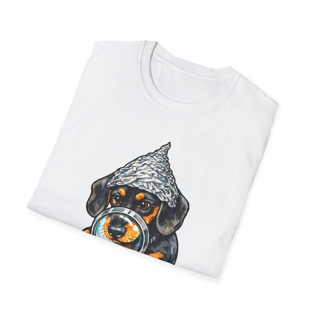 Follow the Paw Prints Funny Conspiracy Dachshund T-Shirt | Pet-Spiracy Theorist Collection by PetPulse
