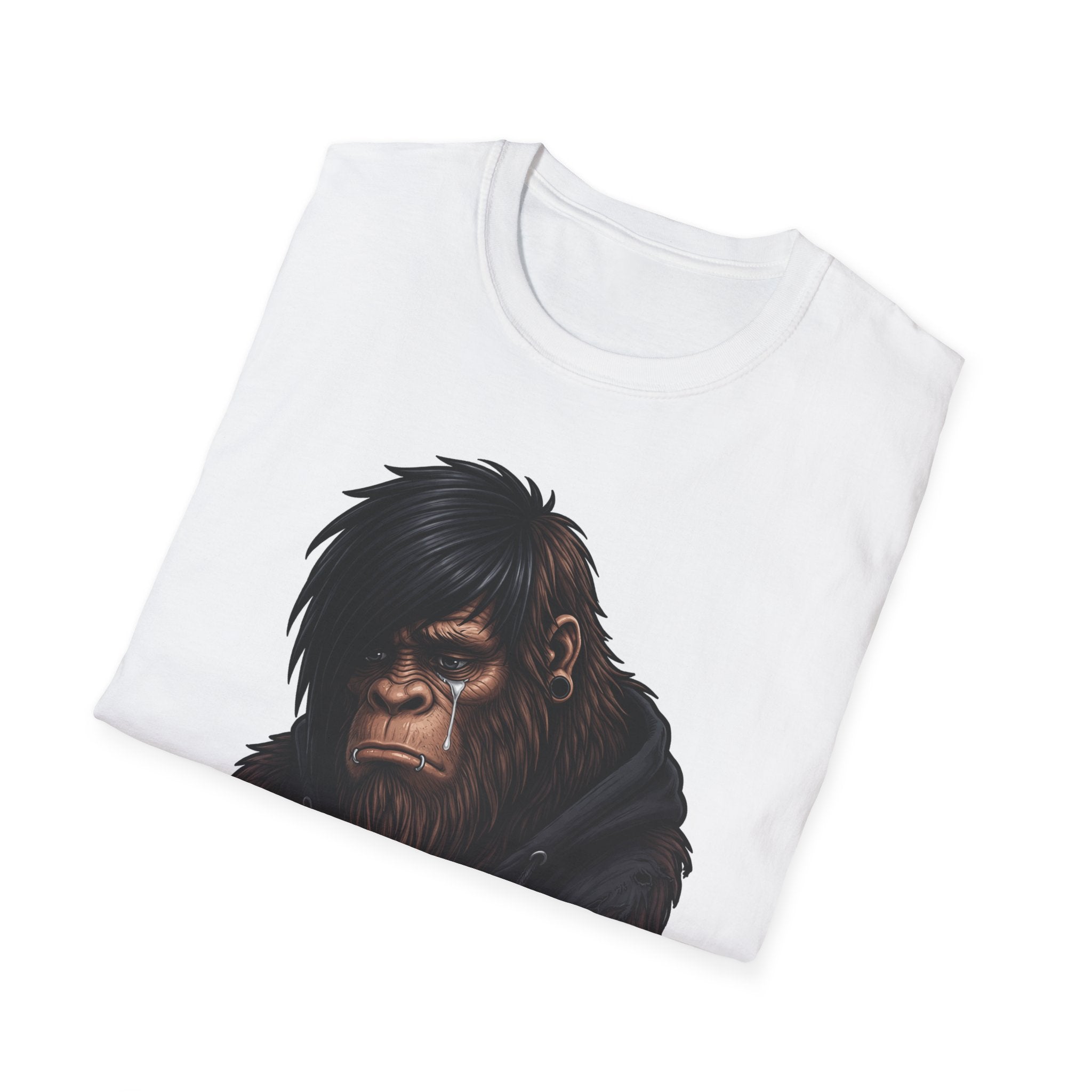 Not A Phase Emo Bigfoot T-Shirt - Crying Sasquatch Hoodie Tee for Alt Lifestyle Cryptid Fans