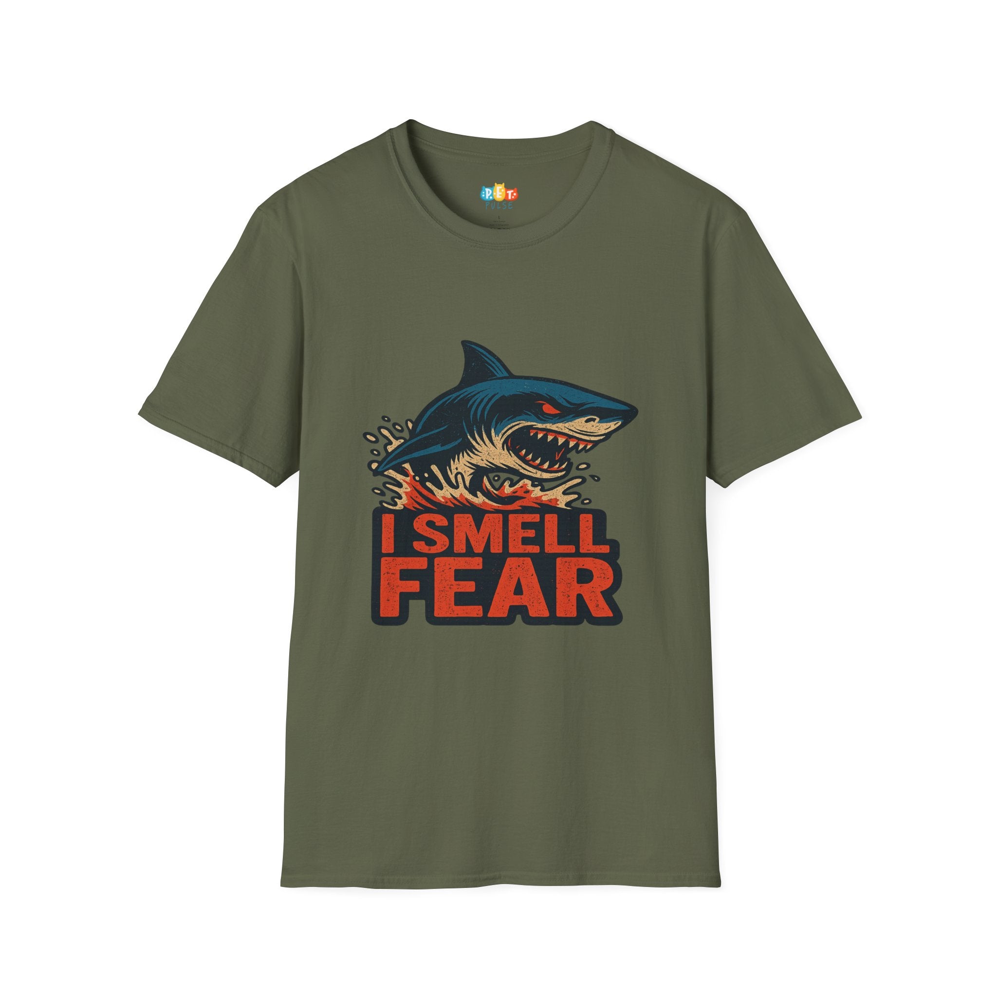 "I Smell Fear" Vintage Shark Attack T-Shirt - Retro Water Splash Graphic Tee