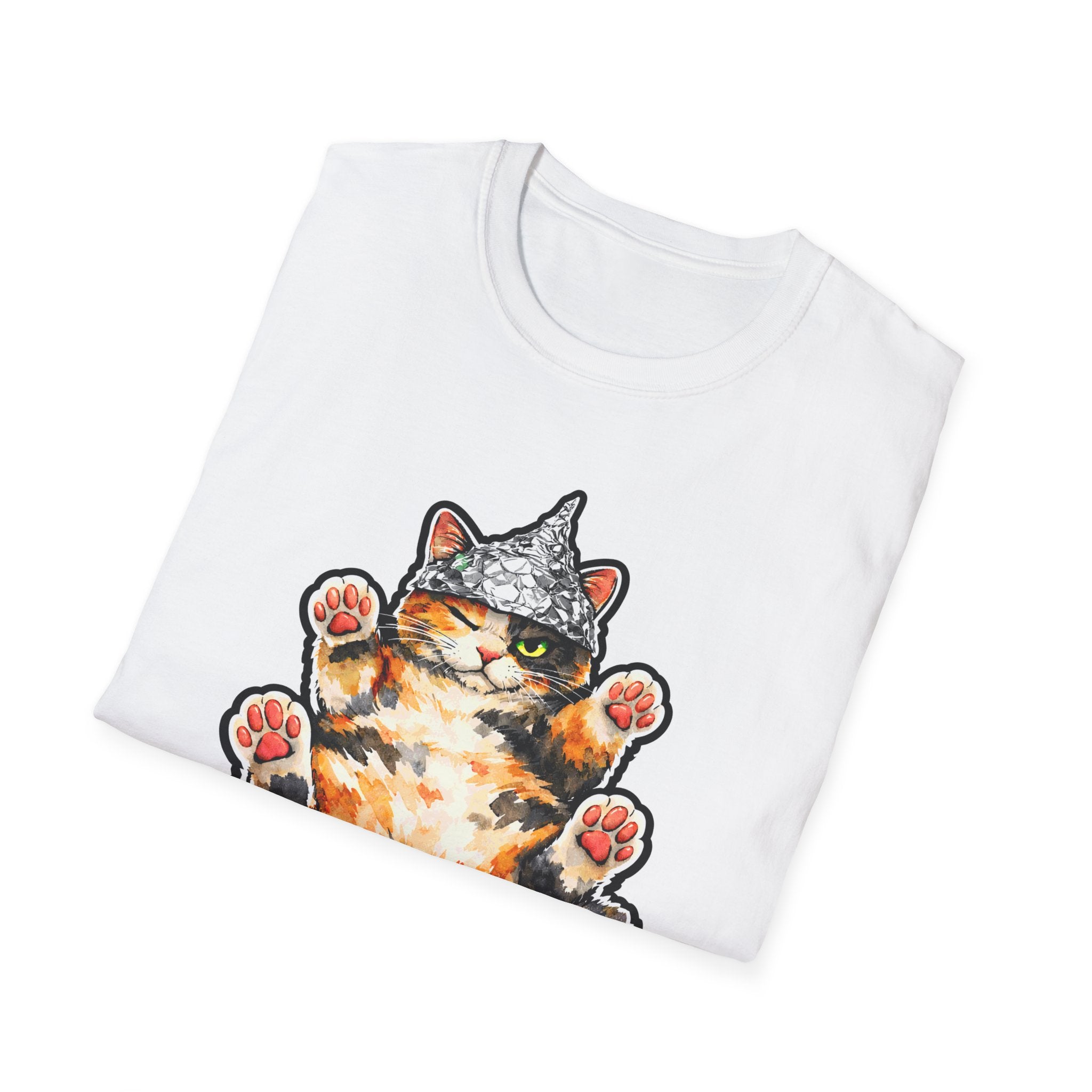 Resist the Belly Rub Funny Conspiracy Calico Cat T-Shirt | Cat-Spiracy Theorist Series | Pet-Spiracy Theorist Collection by PetPulse