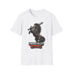 Unbridled Steel Action Hero Horse T-Shirt | Medieval Warrior Sword-Wielding Horse Graphic Tee | Mane Event Collection by PetPulse
