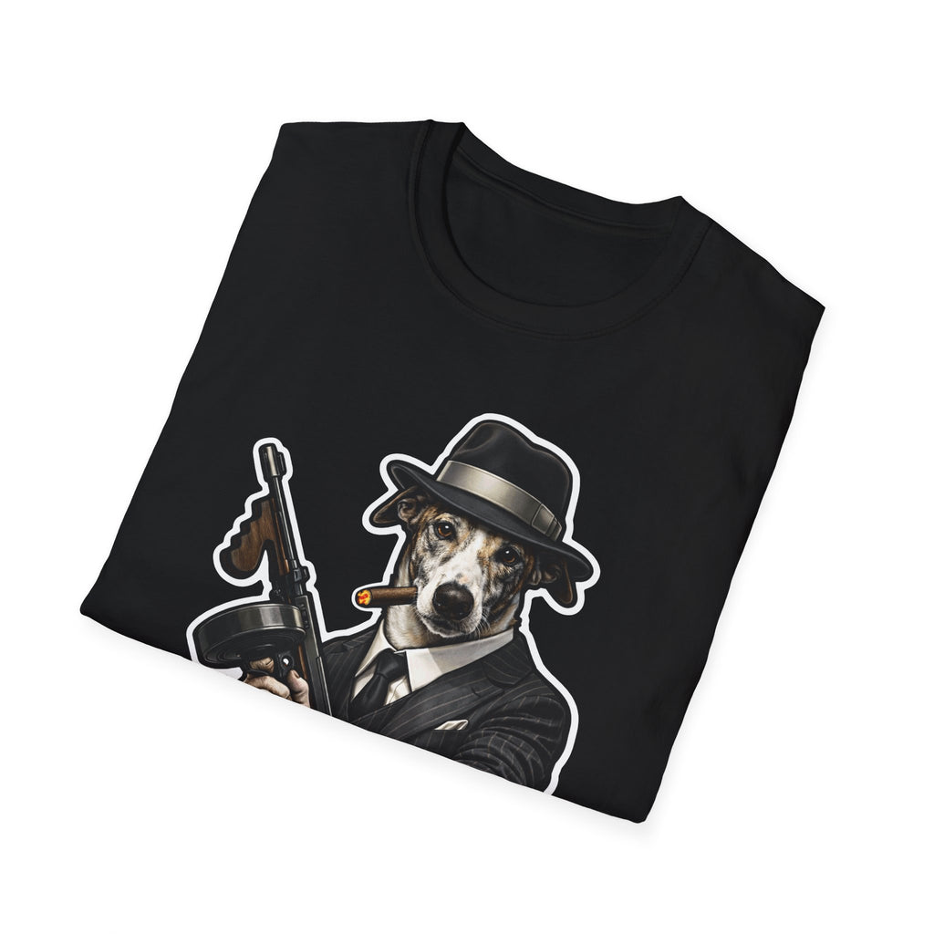 Kiss the Paw Funny Mobster Greyhound T-Shirt | The Dog Father Collection by PetPulse