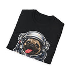 Space Pug’s First Snort Funny Astronaut Pug T-Shirt | Cosmic Encounters Collection by PetPulse