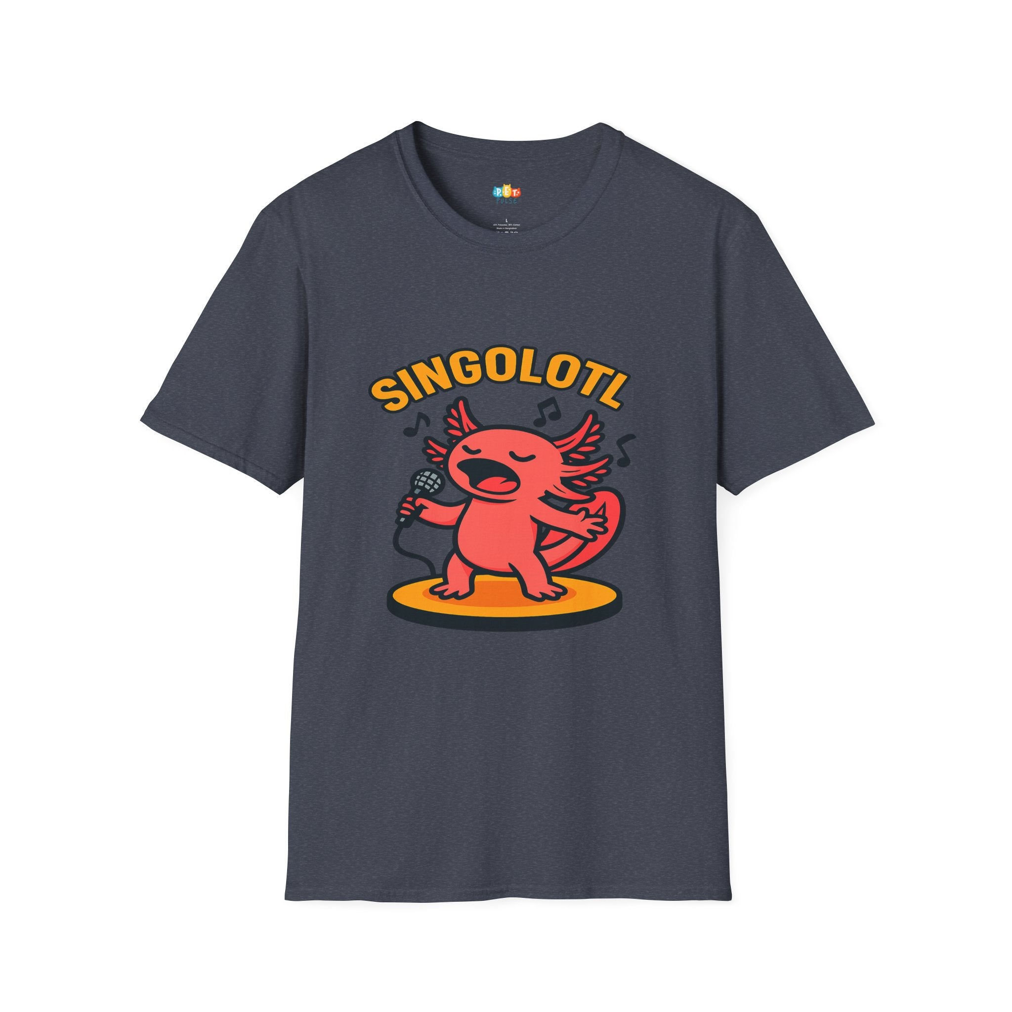 Singolotl Musical Axolotl Karaoke Singer T-Shirt - Funny Animal Pun Music Performance Vocalist Tee