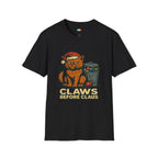 Claws Before Claus Christmas T-Shirt - Funny Feral Cat Santa Hat Ornament Destroyer Vintage Xmas Tee