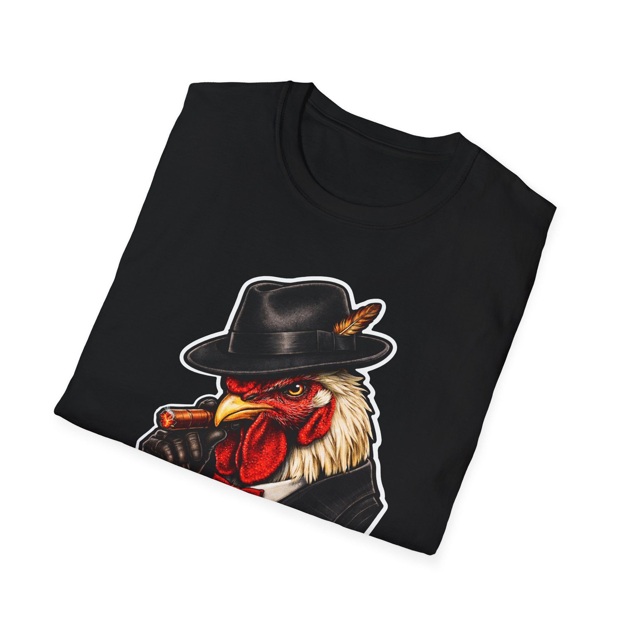 Feathers and Fedoras Funny Dapper Rooster T-Shirt | Cigar Smoking Chicken in Fedora Graphic Tee for Chicken Owners | PetPulse