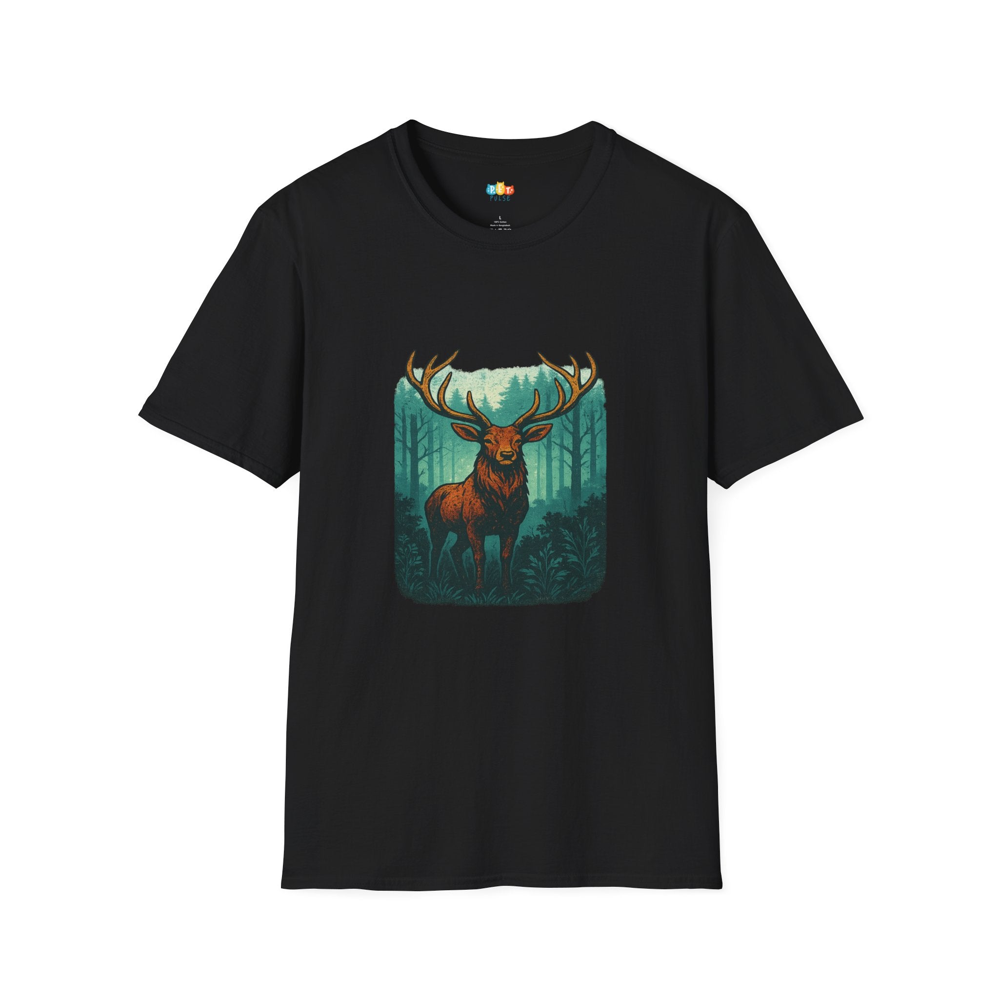 Majestic Forest Stag T-Shirt - Wild Deer Antlers Woodland Nature Hunting Vintage Wildlife Graphic Tee