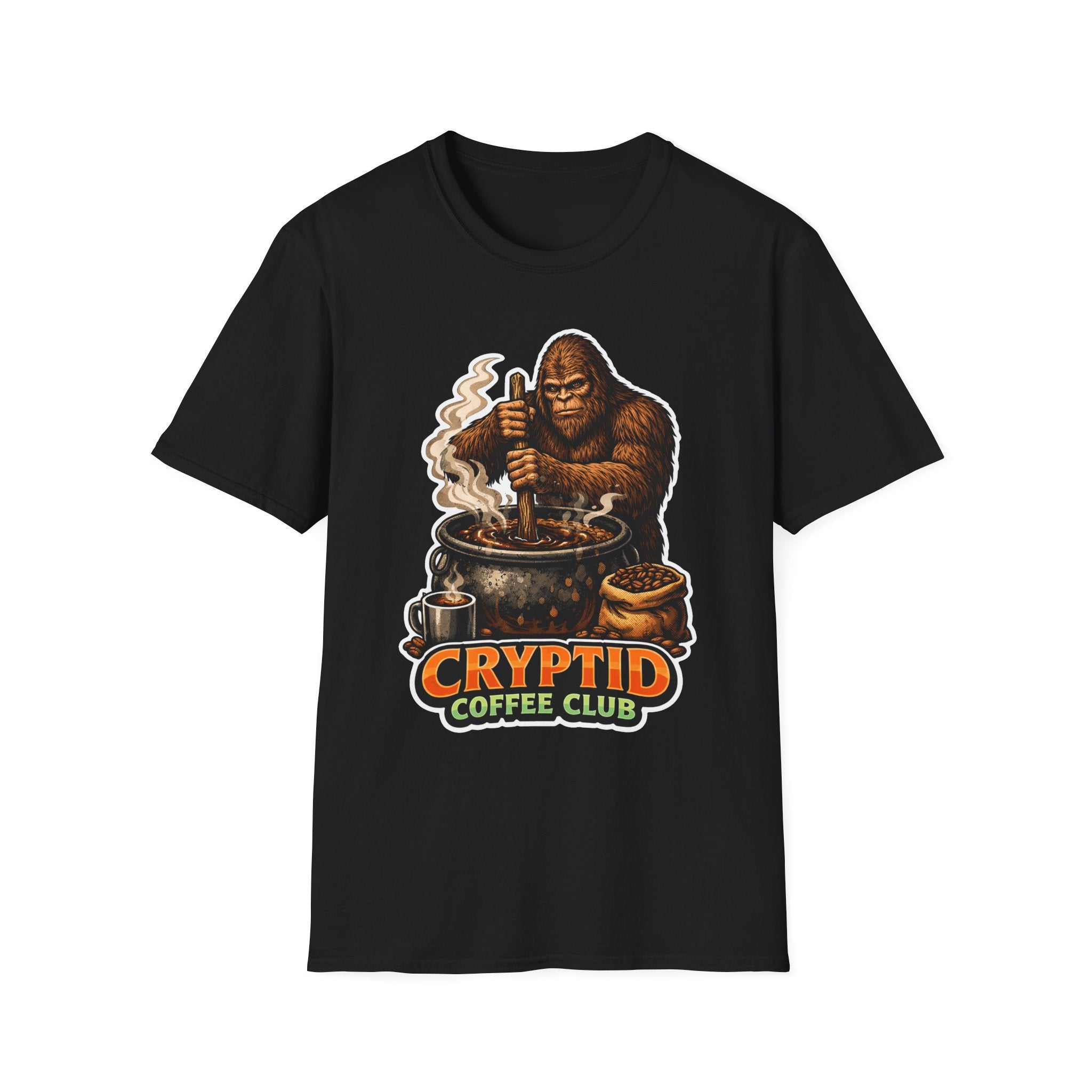 Cryptid Coffee Club Funny Bigfoot Brewing T-Shirt | Cryptid Companions Collection by PetPulse