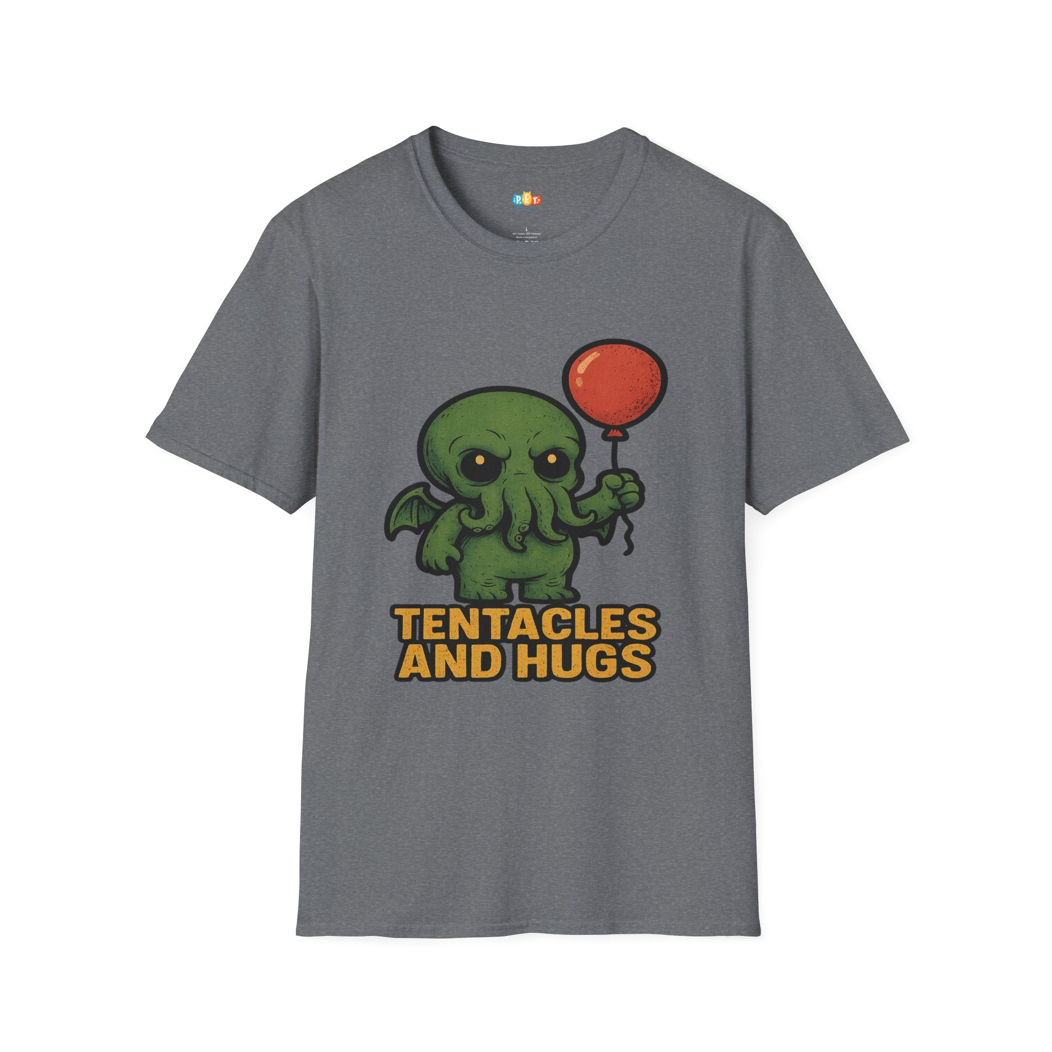 Tentacles and Hugs Cthulhu T-Shirt - Funny Cute Lovecraft Octopus Monster Horror Comedy Graphic Tee
