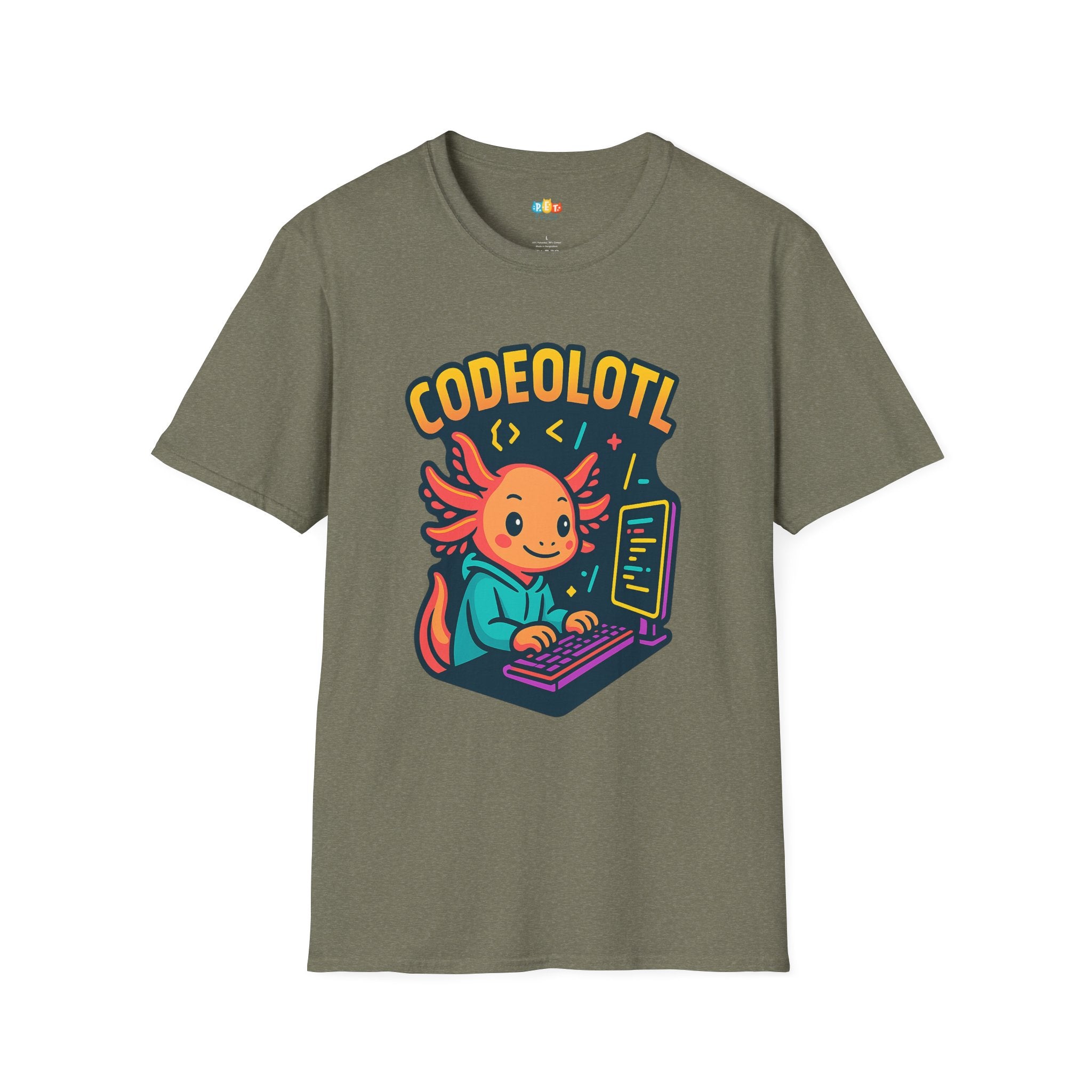 Codeolotl Programming Axolotl T-Shirt - Funny Coder Developer Computer Science Software Engineer Tee