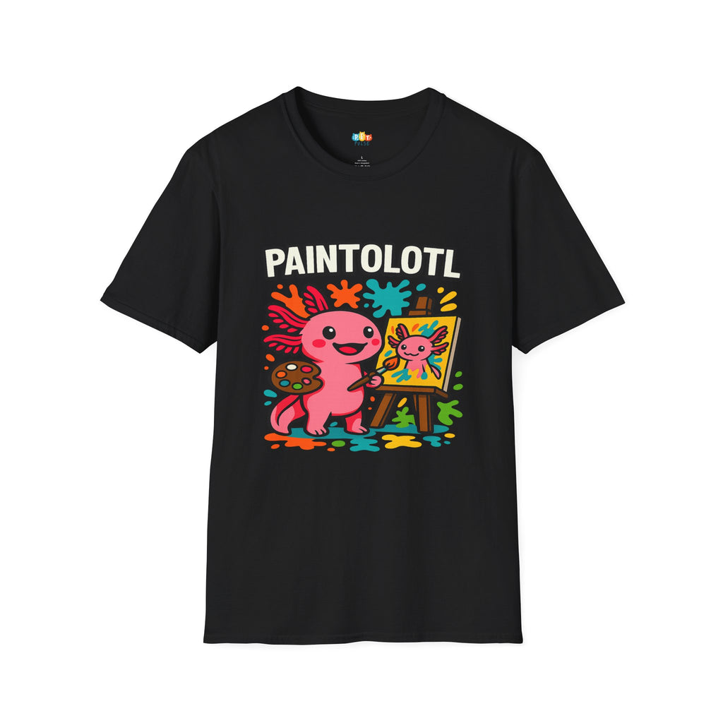 Paintolotl Artist Axolotl T-Shirt - Funny Painting Art Creative Canvas Palette Brush Artist Tee