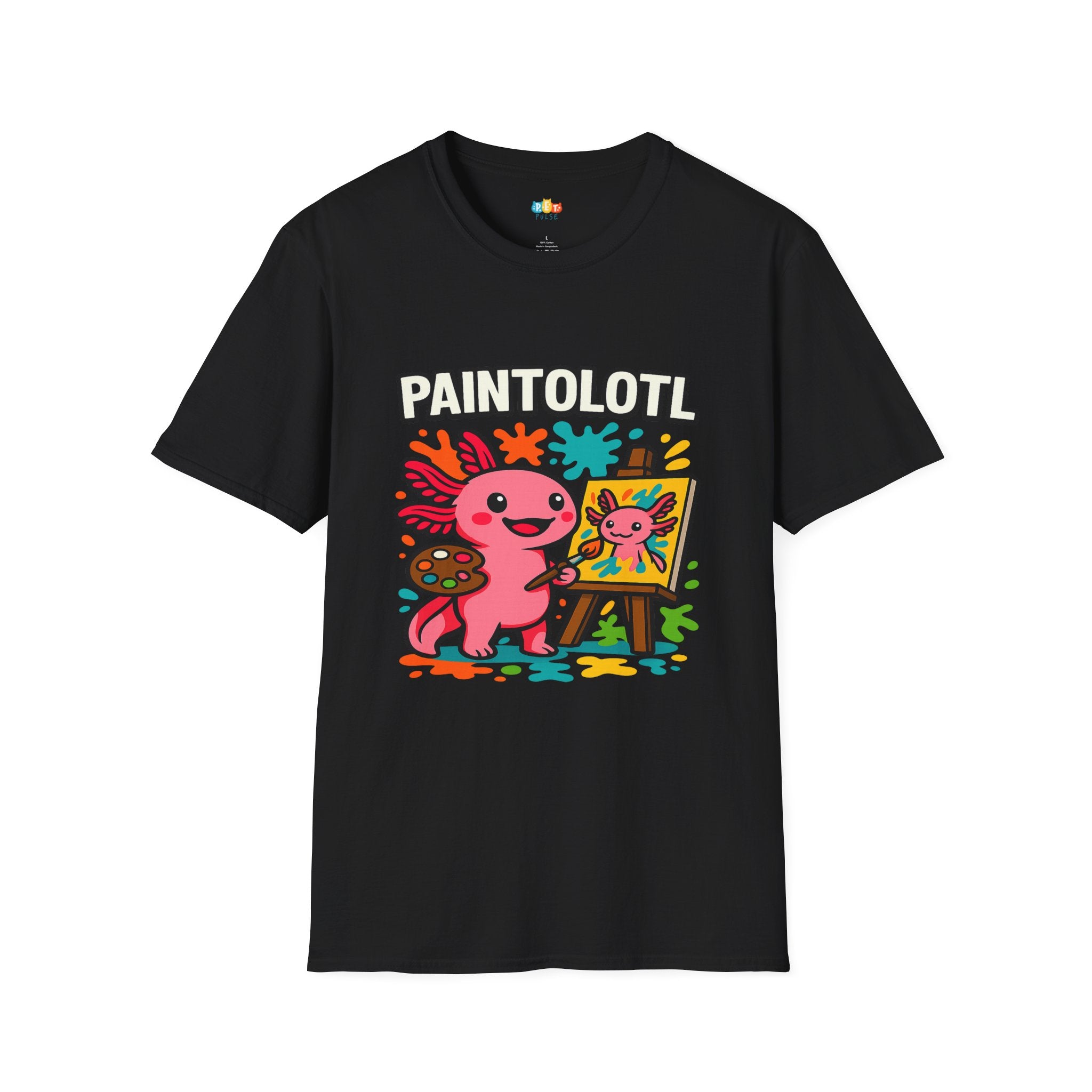 Paintolotl Artist Axolotl T-Shirt - Funny Painting Art Creative Canvas Palette Brush Artist Tee