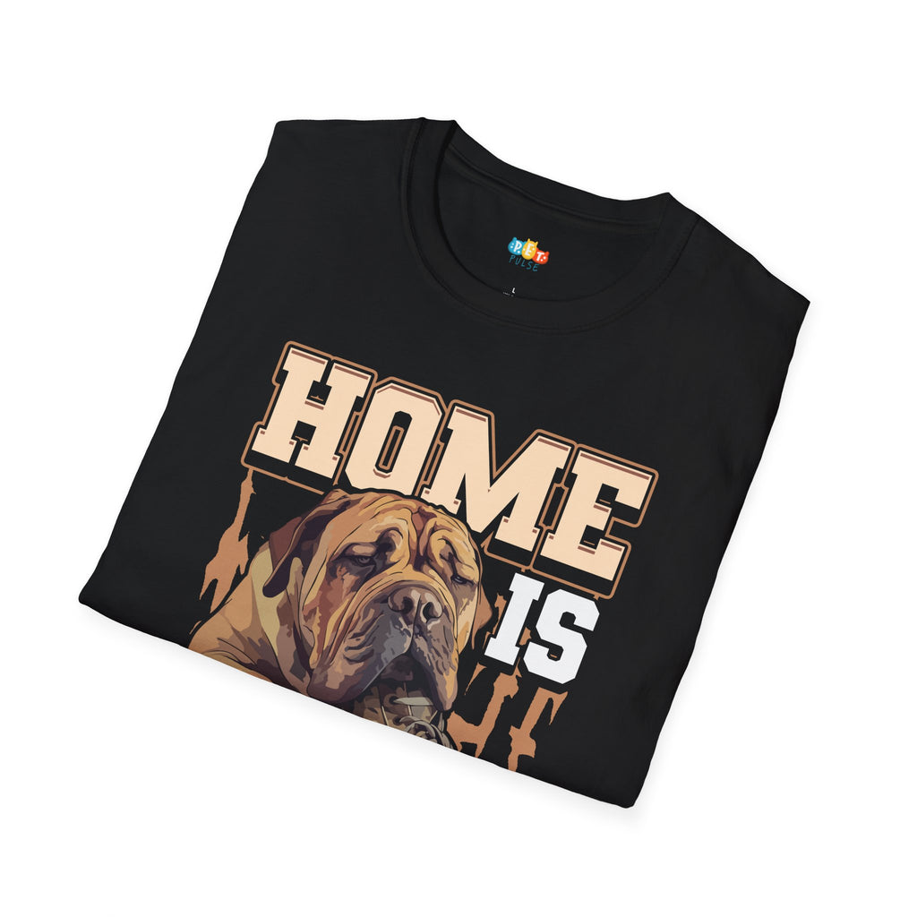 Home Is Where The Chewed Shoes Are Dog T-Shirt - Rescue Dog Parent Mastiff Hero Graphic Tee