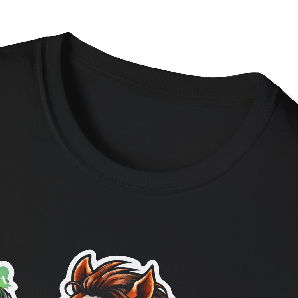 Armed and Manely Action Hero Horse T-Shirt | Dual Laser Pistol Space Bounty Hunter Horse Graphic Tee | Mane Event Collection by PetPulse