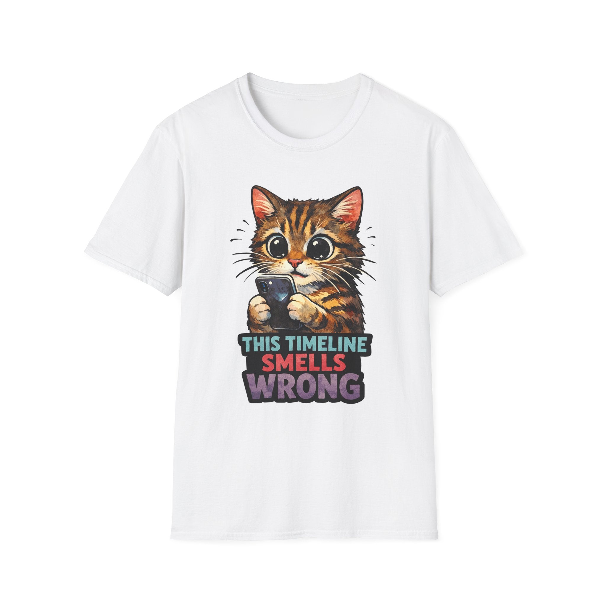 This Timeline Smells Wrong Funny Suspicious Cat T-Shirt | Tech Pack Collection by PetPulse
