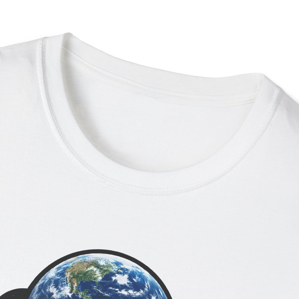 Dalmoontian Funny Dalmatian on the Moon T-Shirt | Cosmic Encounters Collection by PetPulse