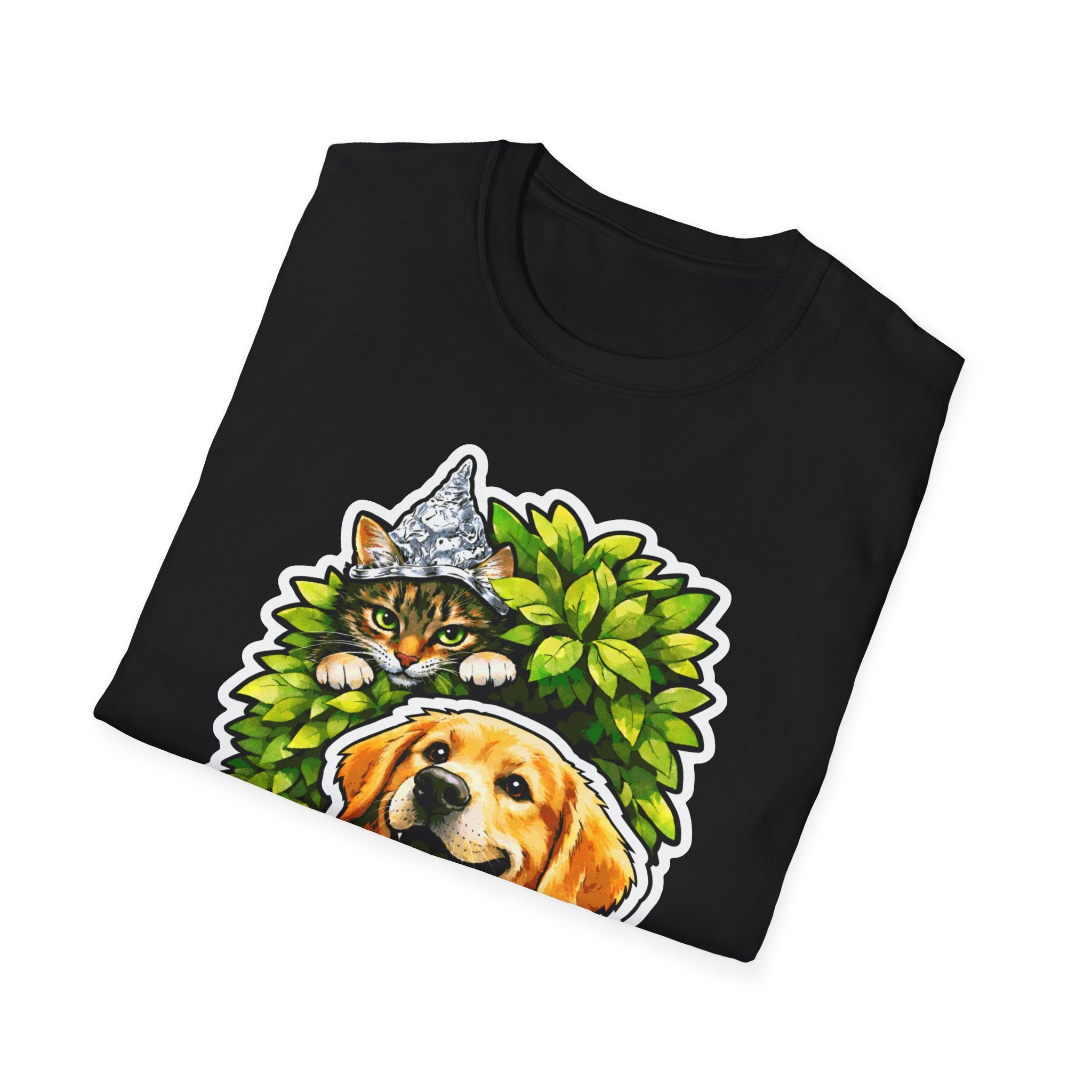 The Dog Is a Plant Funny Conspiracy Cat Spying on Dog T-Shirt | Cat-Spiracy Theorist Series | Pet-Spiracy Theorist Collection by PetPulse