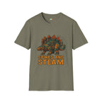 Spikes and Steam Steampunk Stegosaurus T-Shirt - Funny Mechanical Dinosaur Victorian Industrial Graphic Tee