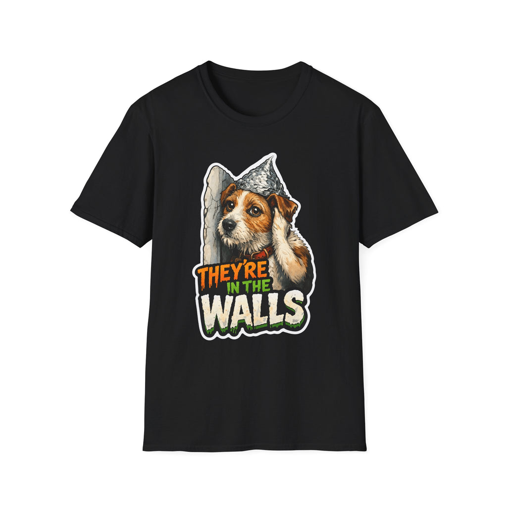 They’re in the Walls Funny Conspiracy Jack Russell Terrier T-Shirt | Pet-Spiracy Theorist Collection by PetPulse
