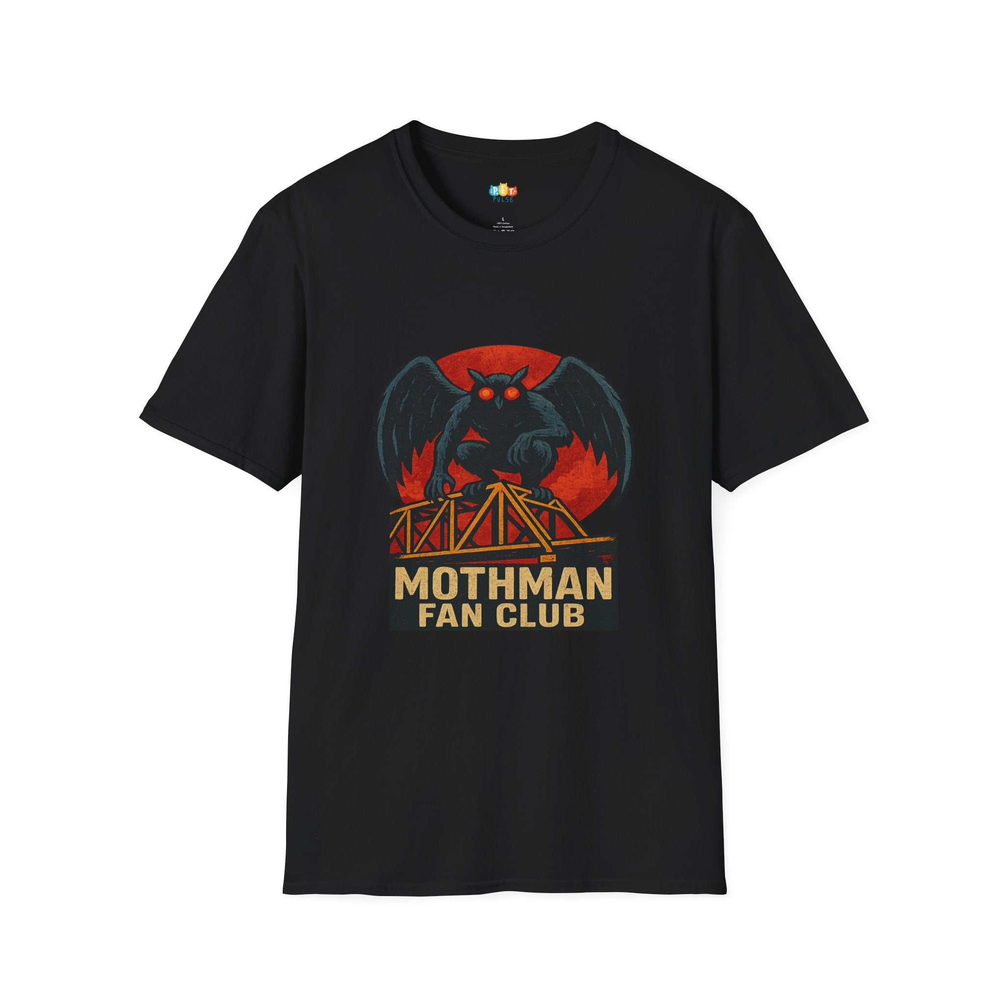 Mothman Fan Club T-Shirt - Funny Cryptid Point Pleasant West Virginia Winged Creature Bridge Monster Tee