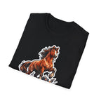 I Am a One-Horse Army Action Hero Horse T-Shirt | Robot Wreckage Victorious Horse Graphic Tee | Mane Event Collection by PetPulse