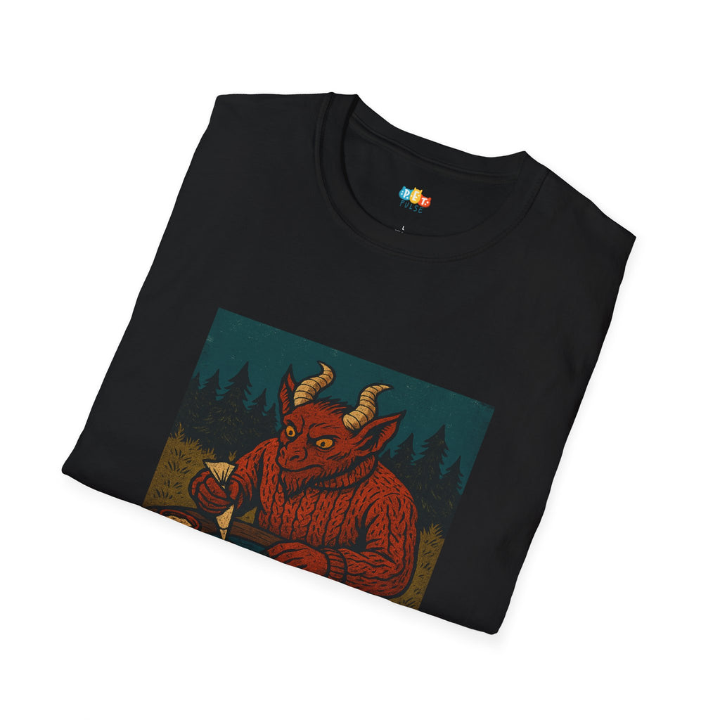 Hooves In The Frosting Christmas T-Shirt - Funny Holiday Krampus Cookie Decorating Baking Cryptid Tee