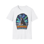 Bernese Moon-tain Dog Funny Bernese Mountain Dog on the Moon T-Shirt | Cosmic Encounters Collection by PetPulse