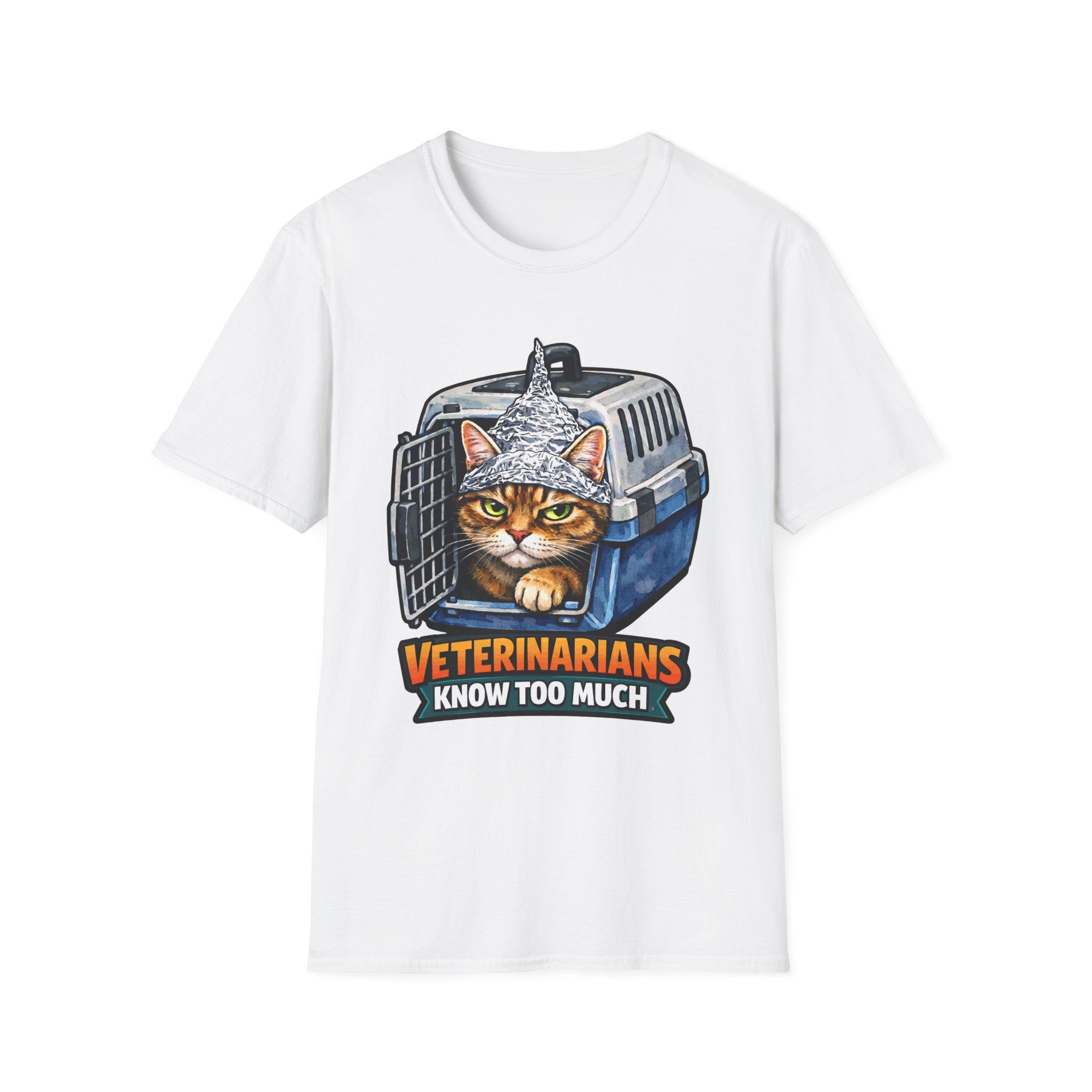 Veterinarians Know Too Much Funny Conspiracy Cat T-Shirt | Cat-Spiracy Theorist Series | Pet-Spiracy Theorist Collection by PetPulse