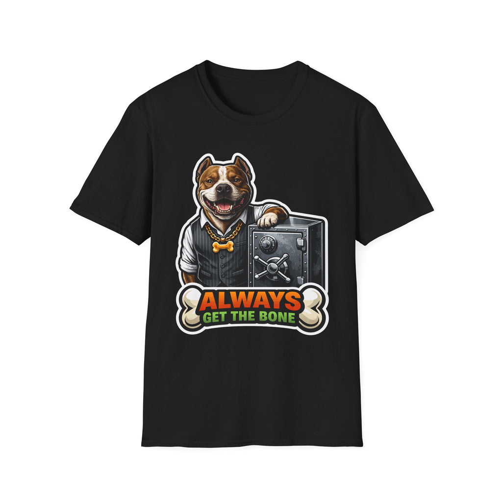 Always Get the Bone Funny Mobster Pit Bull T-Shirt | The Dog Father Collection by PetPulse