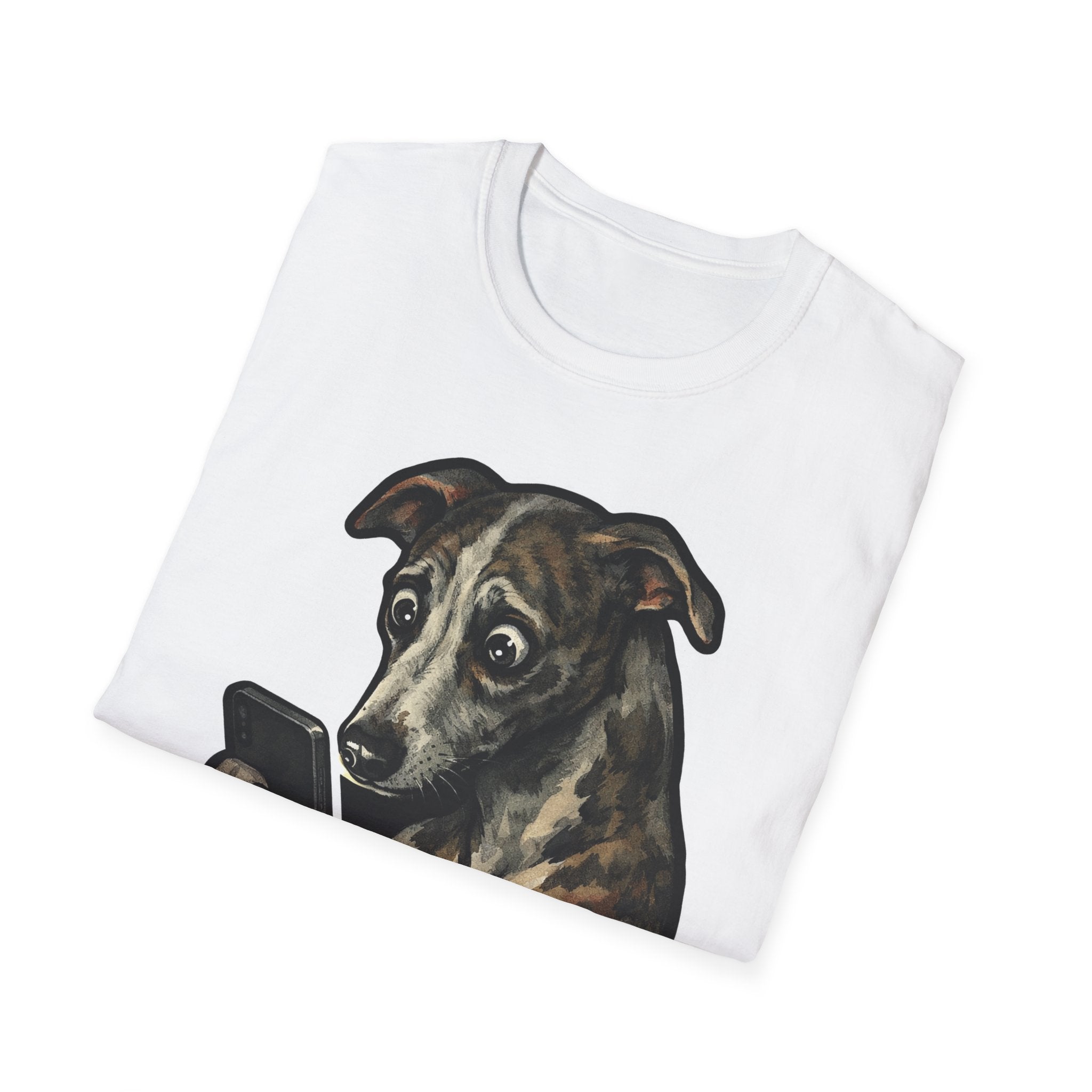 Cant Be Trained to Stop Doomscrolling Funny Greyhound T-Shirt | Tech Pack Collection by PetPulse