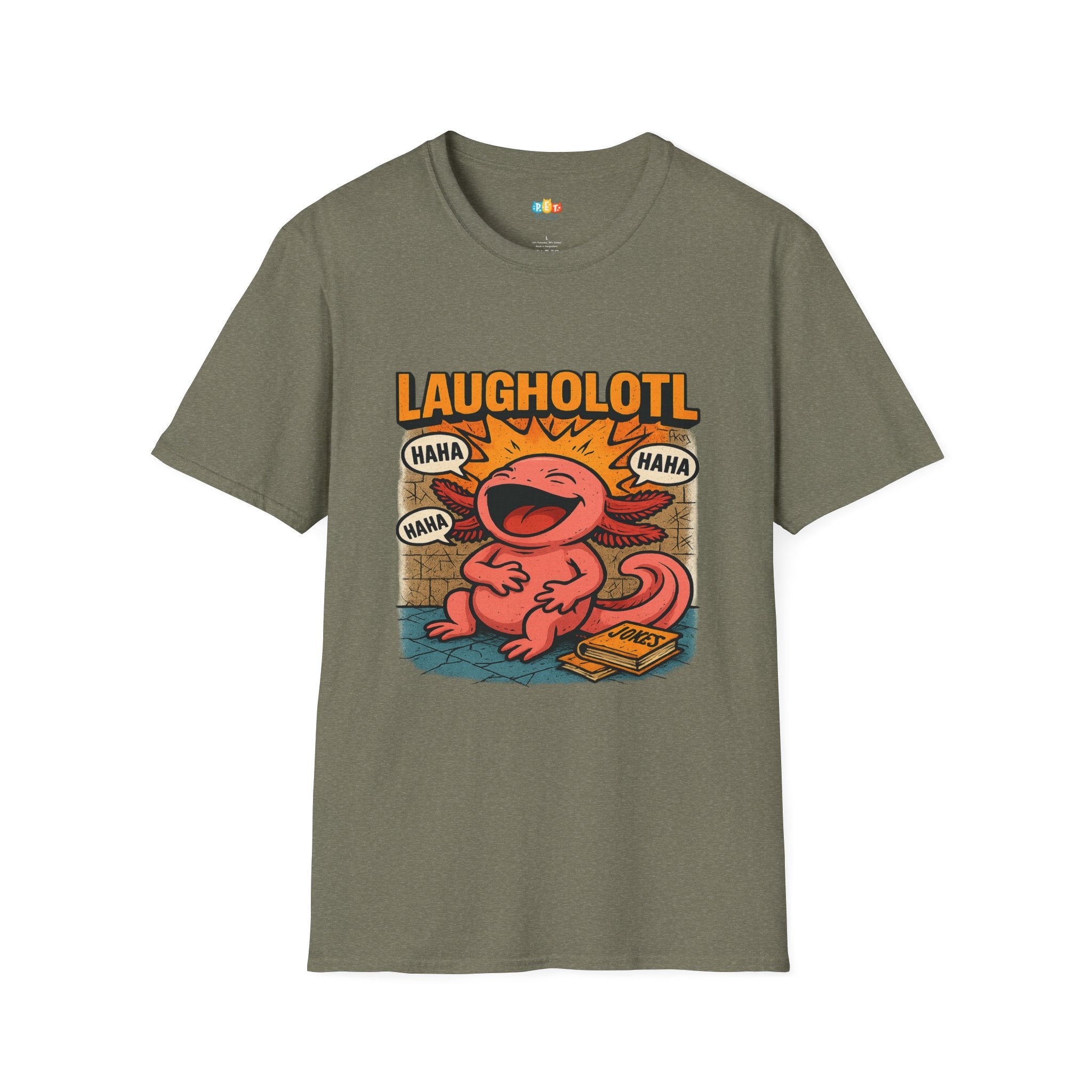 Laugholotl Comedy Axolotl T-Shirt - Funny Comedian Joke Book Humor Laughter Stand Up Comedy Tee