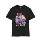Because Cats Drink Alone T-Shirt - Funny Wine Lover Cat Mom Drinking Solo Classy Feline Graphic Tee
