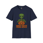 Sweet Tooth From Space Alien Halloween T-Shirt - Funny UFO Trick or Treat Candy Sci-Fi Tee
