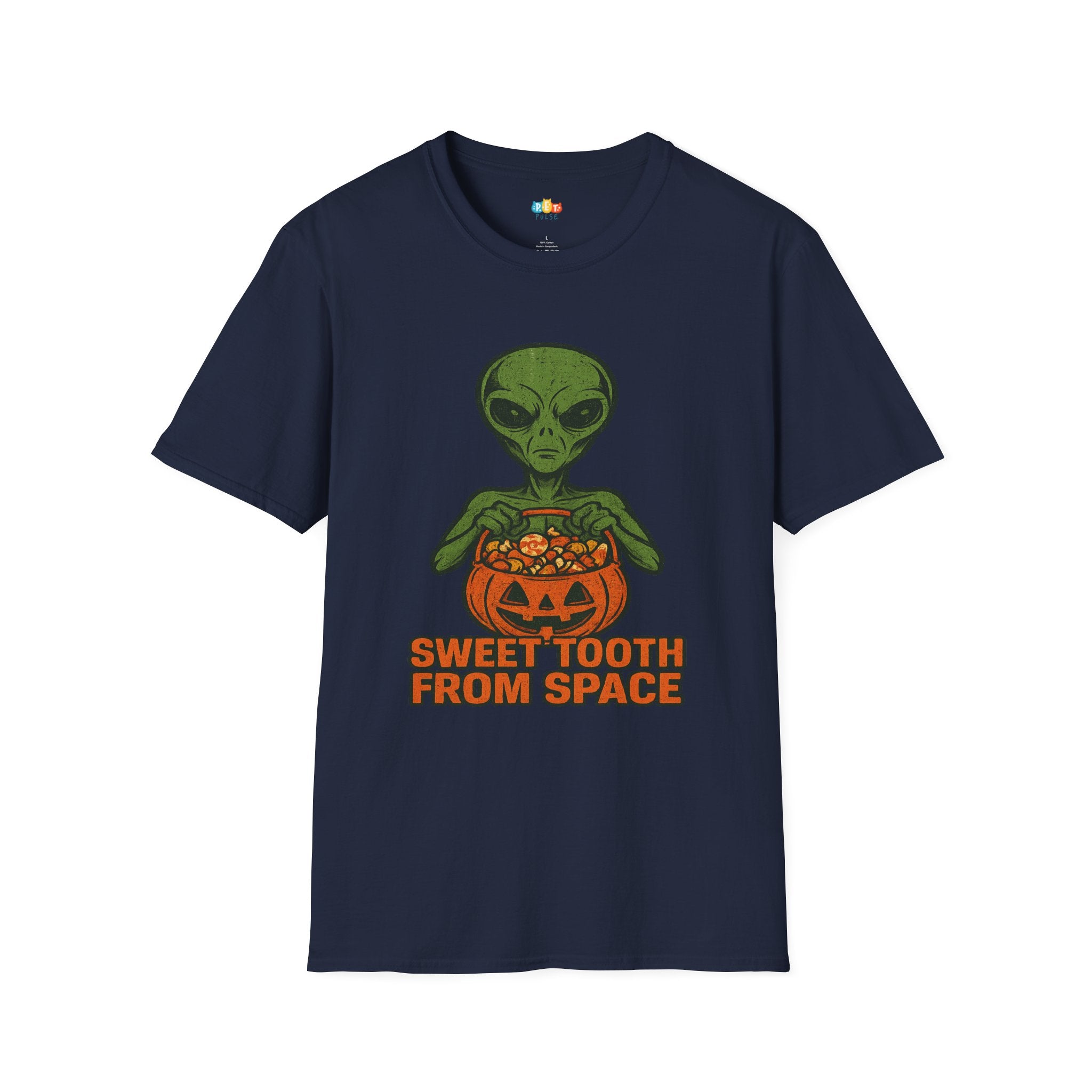 Sweet Tooth From Space Alien Halloween T-Shirt - Funny UFO Trick or Treat Candy Sci-Fi Tee
