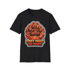 First Paws on Mars Funny Space Dog Paw Print T-Shirt | Cosmic Encounters Collection by PetPulse